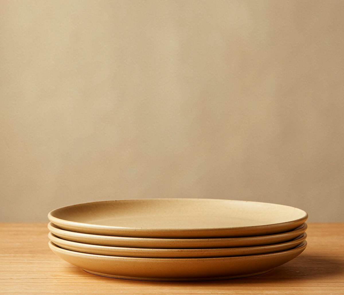 Matte Sand Stoneware Dinner Plates — Set of 4