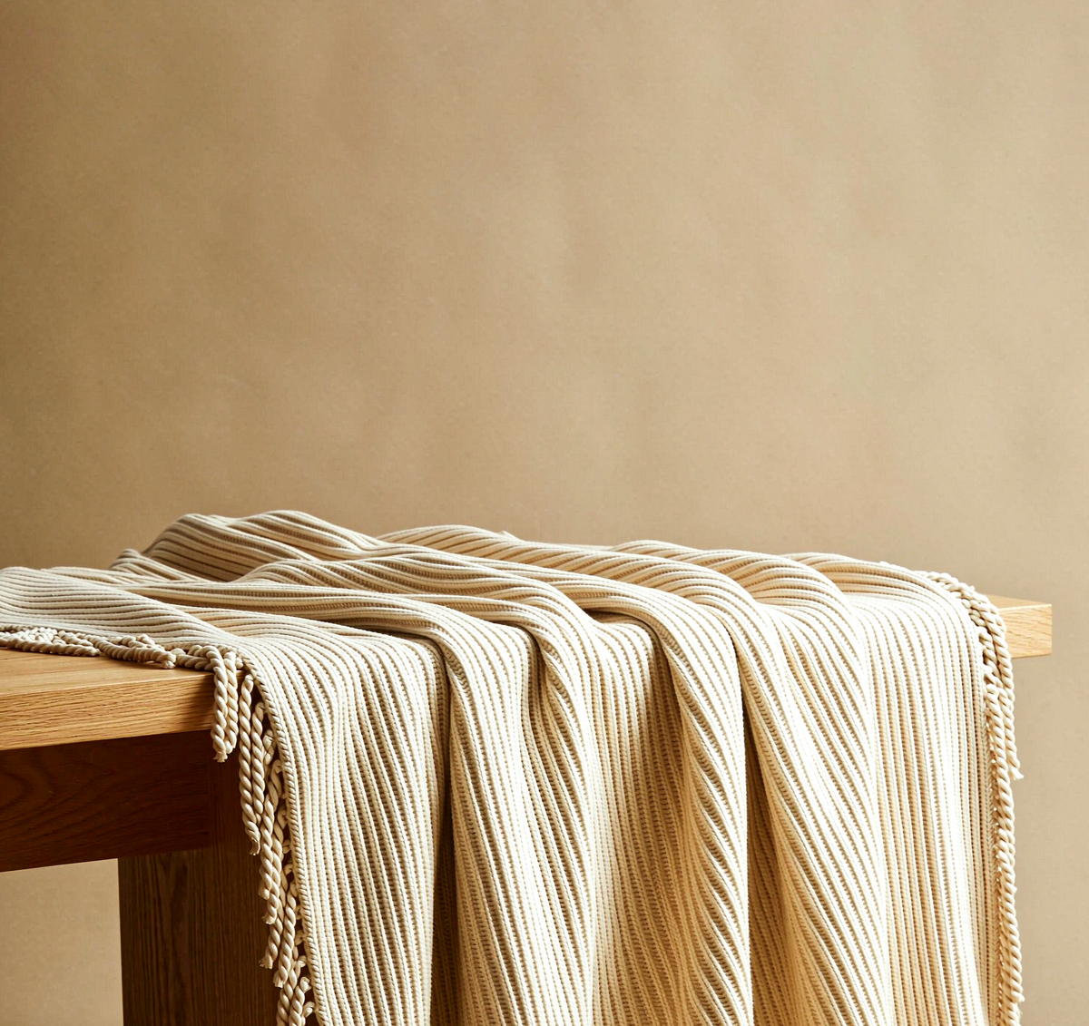 Ribbed Cotton Throw Blanket