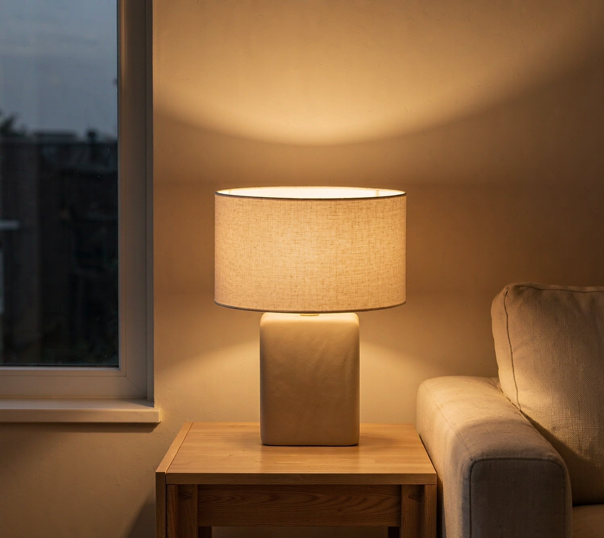 Ceramic Table Lamp with Linen Shade