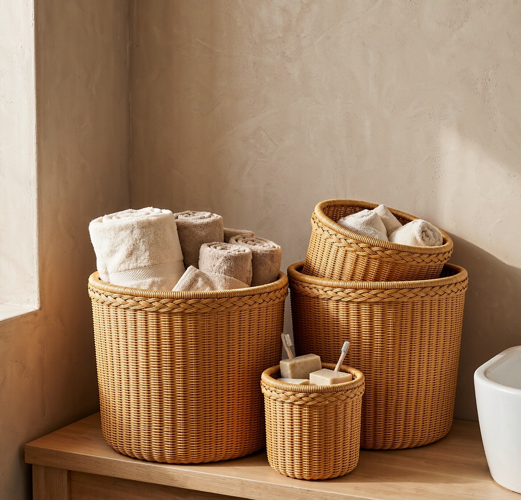 Woven Seagrass Storage Baskets — Set of 3