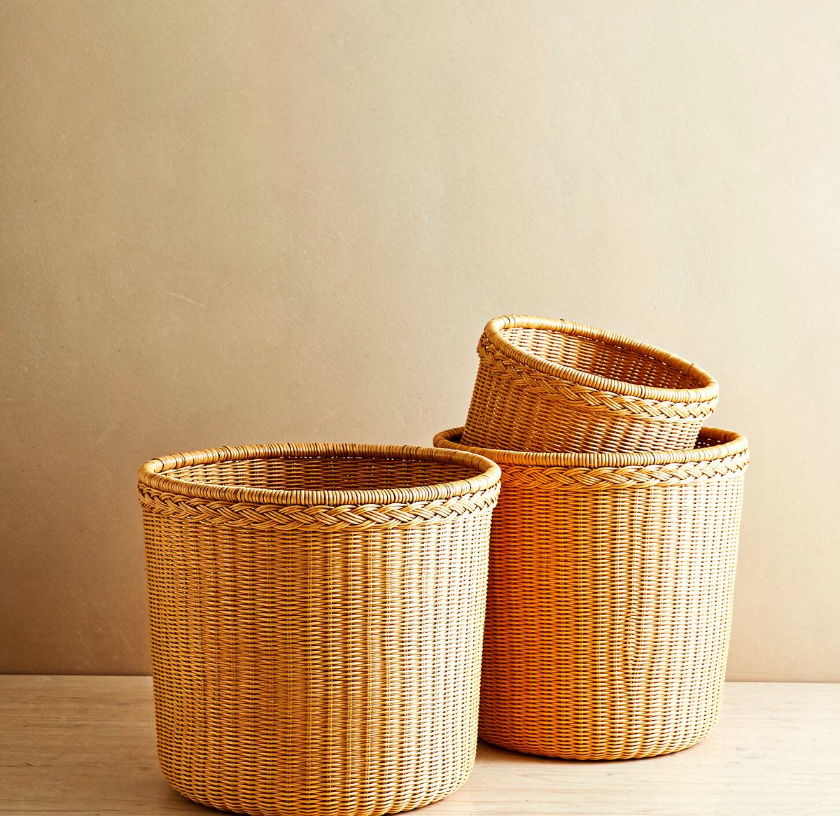 Woven Seagrass Storage Baskets — Set of 3